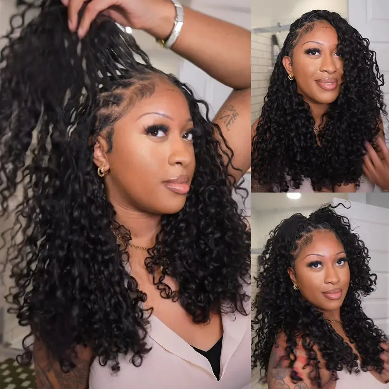 HAIR Crochet Hair Human Hair Extensions Miracle Knots Pre-Separated 50g/Pack (32-38 Strands Per Pack）– Knotless Boho Braids, 4-5 Packs for Full Head, Multiple Curly & Wave Textures Protective Hairstyles For Black Women#greenish#TikTokShopSpringGlowUp