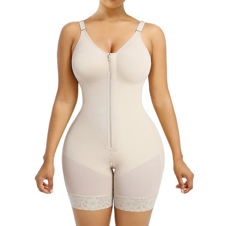 Women’s  Fajas Colombianas shapewear  Tummy Control Butt Lifter Shaper with Zipper Crotch detachable shoulder strap