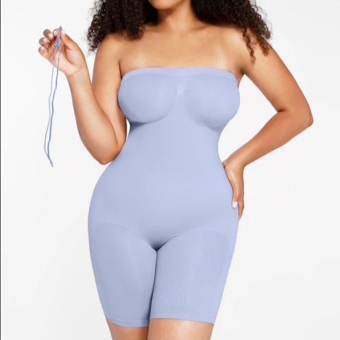 LiveStream Strapless Shapewear OutdoorFun Tummy  Control Bodysuit Seamless Sculpt Shortie with Removable  Womenswear Fabric Comfortable Basic Nylon Tops