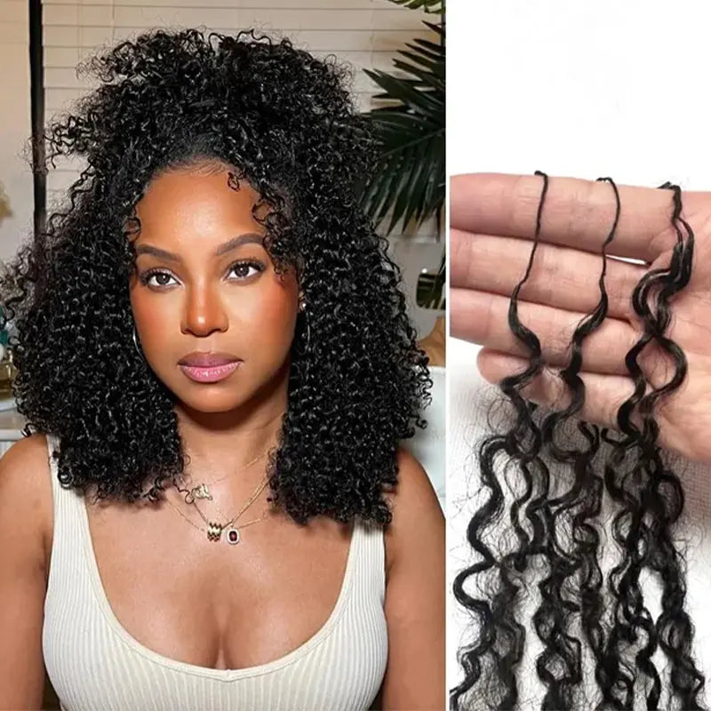 HAIR Crochet Hair Human Hair Extensions Miracle Knots Pre-Separated 50g/Pack (32-38 Strands Per Pack）– Knotless Boho Braids, 4-5 Packs for Full Head, Multiple Curly & Wave Textures Protective Hairstyles For Black Women#greenish#TikTokShopSpringGlowUp