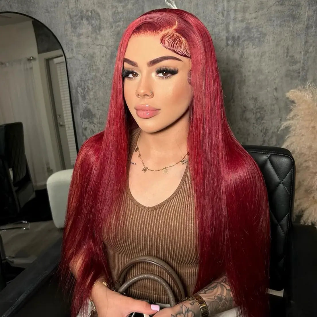 613 Blonde and Neon Red Straight and Body Wave HD Transparent 13x6 Lace Front Human Hair Wigs for Women Glueless Brazilian Lace Frontal PrePlucked Wig