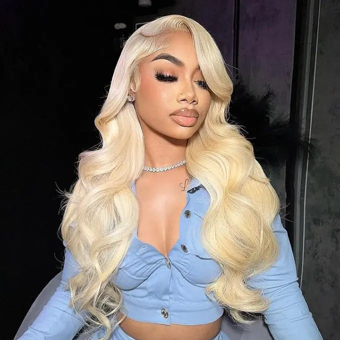 613 Blonde and Neon Red Straight and Body Wave HD Transparent 13x6 Lace Front Human Hair Wigs for Women Glueless Brazilian Lace Frontal PrePlucked Wig