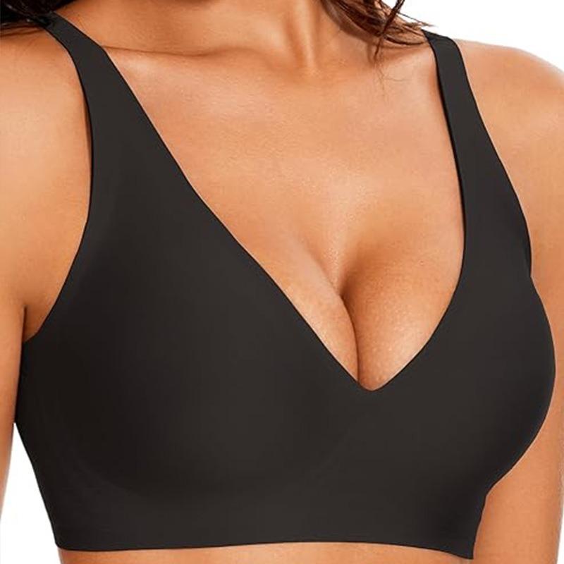 *1/2/3PCS Wireless Women's Comfortable Push Up Bralettes Seamless Tshirts Bras Deep V Everyday Bras for All Seasons Minimalist Lingerie