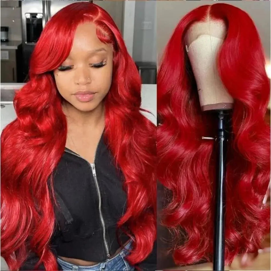 Tuneful HD Transparent 13x6 Lace Front Hair Wigs P4/27 Highlight Raw Brazilian Body Wave Pre Plucked Human Hair Wig 180 Density 99j Lace Frontal Wigs For Women