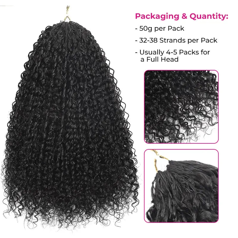 HAIR Crochet Hair Human Hair Extensions Miracle Knots Pre-Separated 50g/Pack (32-38 Strands Per Pack）– Knotless Boho Braids, 4-5 Packs for Full Head, Multiple Curly & Wave Textures Protective Hairstyles For Black Women#greenish#TikTokShopSpringGlowUp