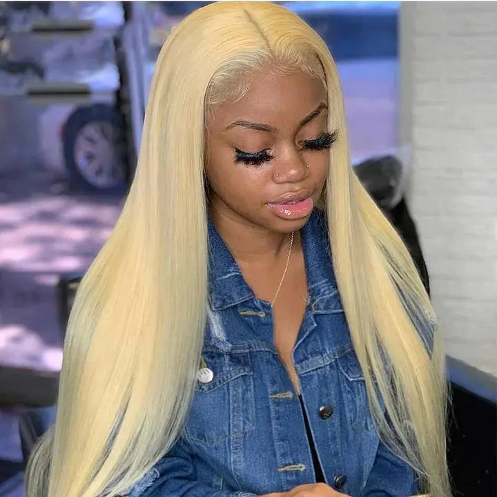 613 Blonde and Neon Red Straight and Body Wave HD Transparent 13x6 Lace Front Human Hair Wigs for Women Glueless Brazilian Lace Frontal PrePlucked Wig