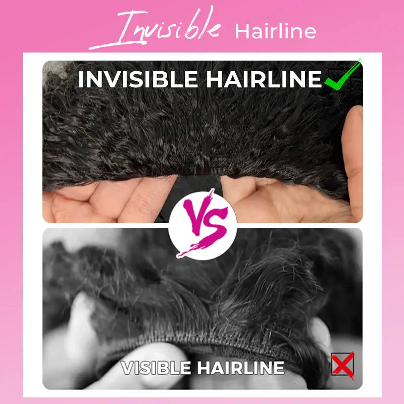 HAIR 250% Kinky Curly Wear Go Half Wig Invisible Hairline 150% & 180% Glueless Human Hair Wigs With Draw-strings No Lace Seamless Flip Over Wig Updo Down Style 10 Seconds Flip-over Wig Beginner-friendly#greenish#TikTokShopSpringGlowUp