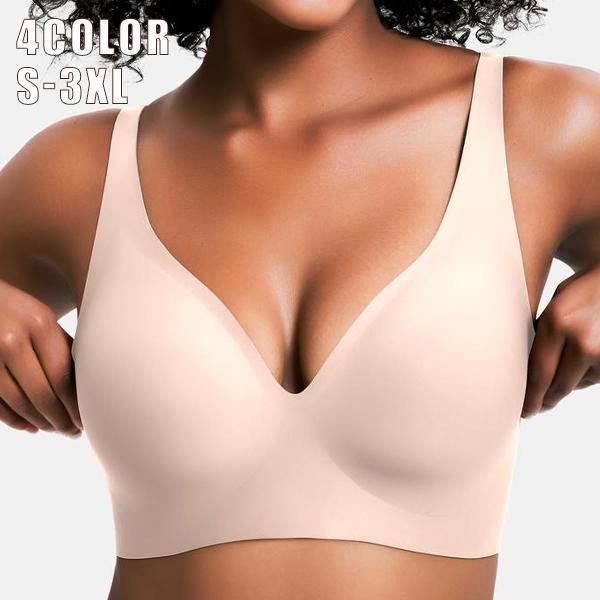 *1/2/3PCS Wireless Women's Comfortable Push Up Bralettes Seamless Tshirts Bras Deep V Everyday Bras for All Seasons Minimalist Lingerie