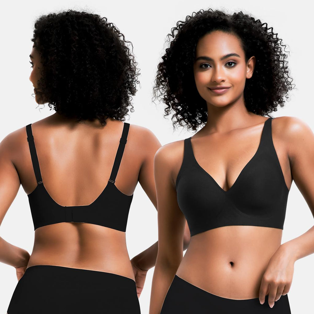 Jelly Wireless Womens Comfortable Wireless Bras Push Up Bralettes Seamless Tshirts Bras Deep V Everyday Bras 2025