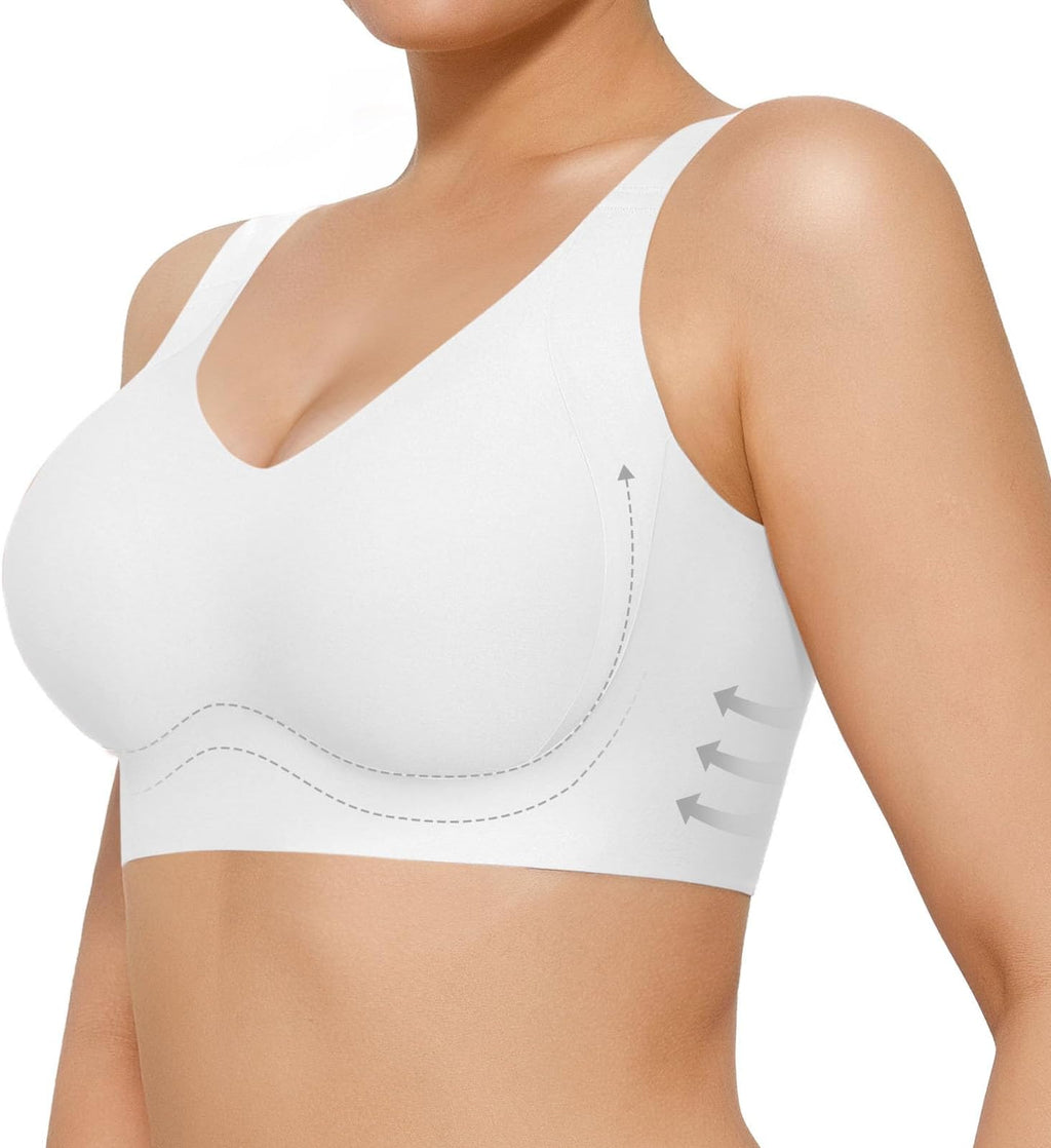 Seamless Wireless Jelly Bra - Adjustable Strapless Sexy V-Neck One-Piece Molded Cups for Comfort & Support # FallFreshness # TikTokShopLaborDaySale