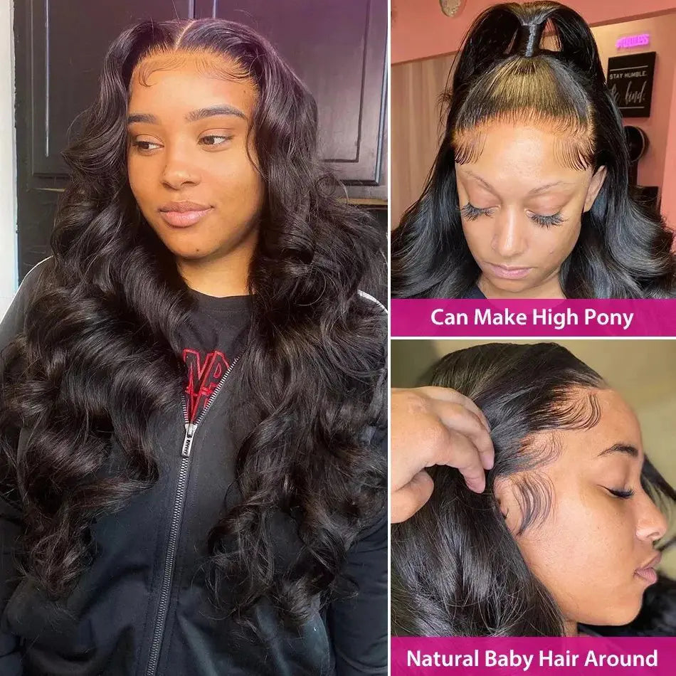 Tuneful HD Transparent 13x6 Lace Front Hair Wigs P4/27 Highlight Raw Brazilian Body Wave Pre Plucked Human Hair Wig 180 Density 99j Lace Frontal Wigs For Women