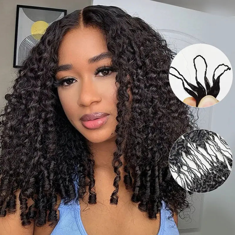 HAIR Crochet Hair Human Hair Extensions Miracle Knots Pre-Separated 50g/Pack (32-38 Strands Per Pack）– Knotless Boho Braids, 4-5 Packs for Full Head, Multiple Curly & Wave Textures Protective Hairstyles For Black Women#greenish#TikTokShopSpringGlowUp