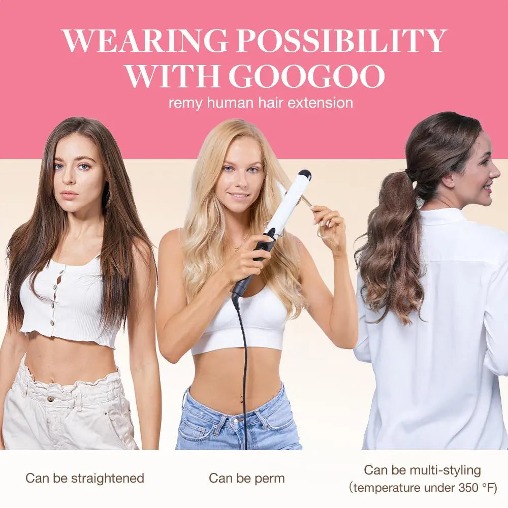 Hair Extensions Clip in Human Hair Natural Straight Remy Hair Easy To Style Soft Clip ins for Women