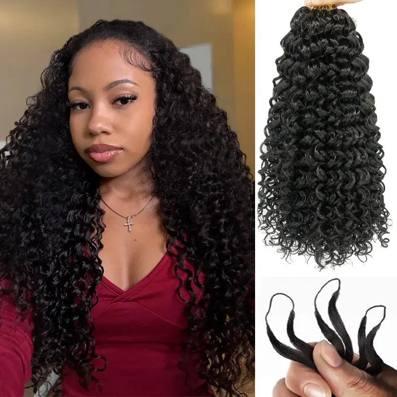 HAIR Crochet Hair Human Hair Extensions Miracle Knots Pre-Separated 50g/Pack (32-38 Strands Per Pack）– Knotless Boho Braids, 4-5 Packs for Full Head, Multiple Curly & Wave Textures Protective Hairstyles For Black Women#greenish#TikTokShopSpringGlowUp