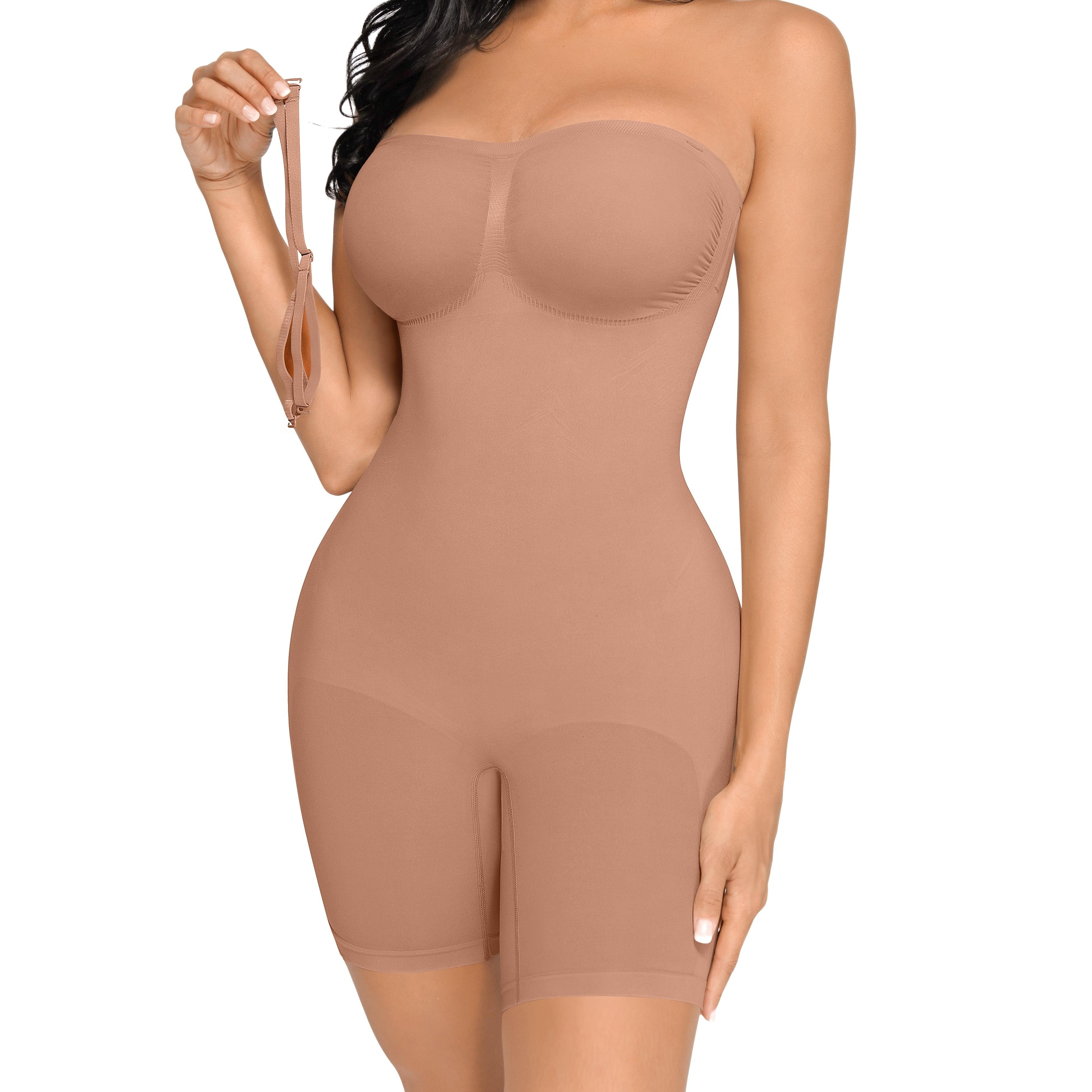 LiveStream Strapless Shapewear OutdoorFun Tummy  Control Bodysuit Seamless Sculpt Shortie with Removable  Womenswear Fabric Comfortable Basic Nylon Tops