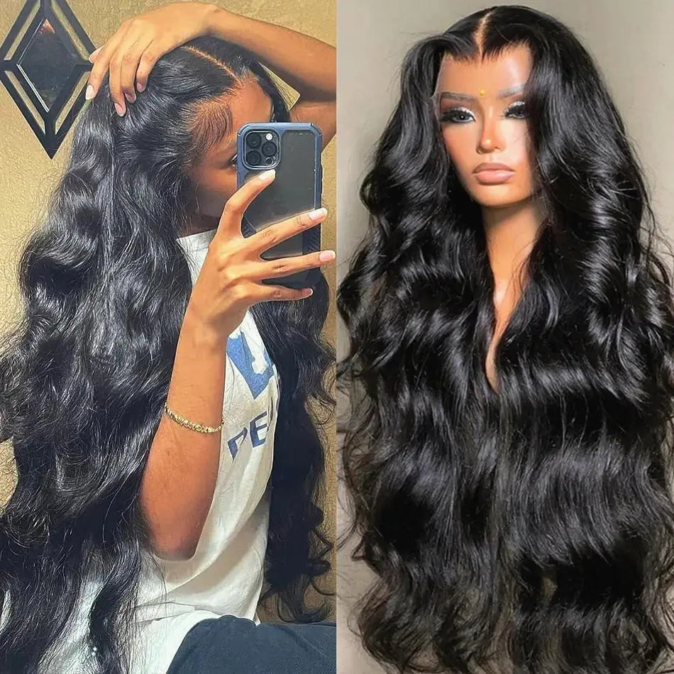 Tuneful HD Transparent 13x6 Lace Front Hair Wigs P4/27 Highlight Raw Brazilian Body Wave Pre Plucked Human Hair Wig 180 Density 99j Lace Frontal Wigs For Women